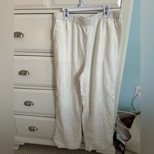 White linen pants from banana republic